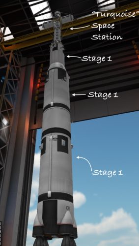A rocket created for the Kerbal Space Program video game.
